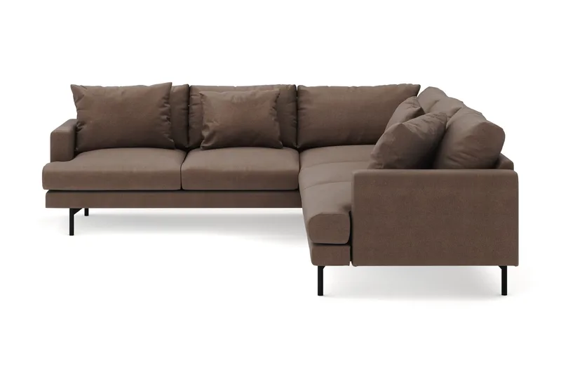 Menard 6-personers Venstrevendt L-formet Hjørnesofa i Stof - Brun - Møbler - Sofaer - Hjørnesofa
