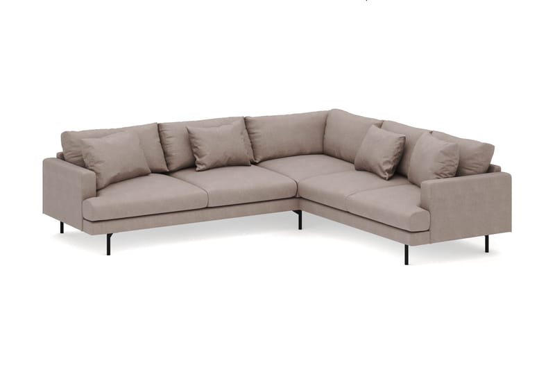 Menard 6-personers Højrevendt L-formet Hjørnesofa i Stof - Brun - Møbler - Sofaer - Hjørnesofa