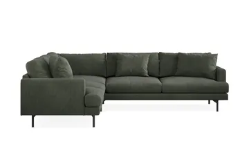 Menard 6-personers Venstrevendt L-formet Hjørnesofa i Manchester - Mørkegrøn - Møbler - Sofaer - Hjørnesofa
