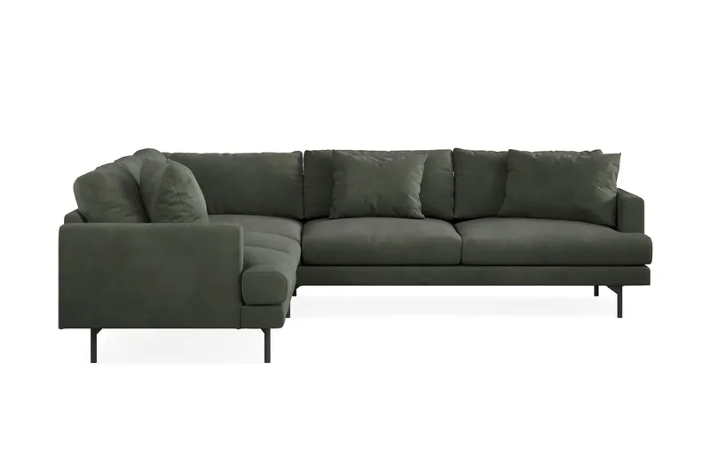 Menard 6-personers Venstrevendt L-formet Hjørnesofa i Manchester - Mørkegrøn - Møbler - Sofaer - Hjørnesofa