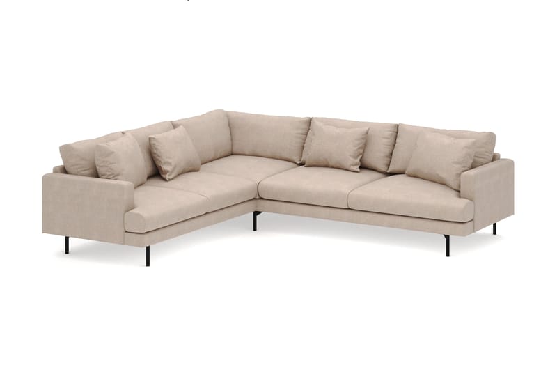 Menard 6-personers Venstrevendt L-formet Hjørnesofa i Stof - Beige - Møbler - Sofaer - Hjørnesofa