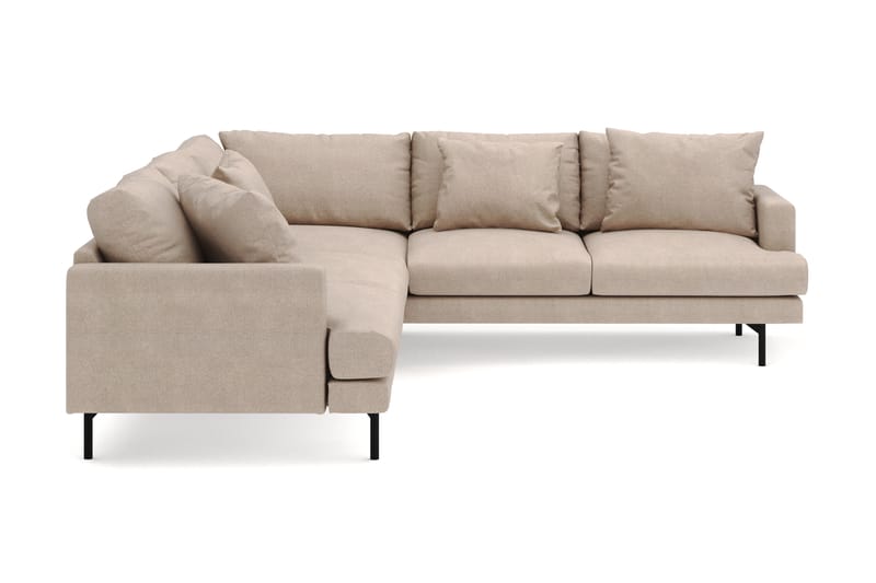 Menard 6-personers Højrevendt L-formet Hjørnesofa i Stof - Beige - Møbler - Sofaer - Hjørnesofa