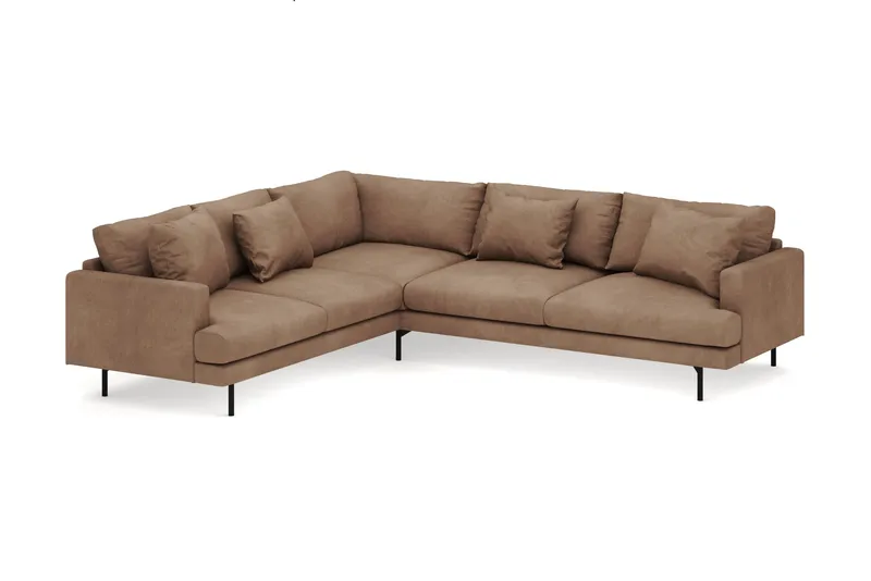 Menard 6-personers Venstrevendt L-formet Hjørnesofa i Manchester - Brun - Møbler - Sofaer - Hjørnesofa