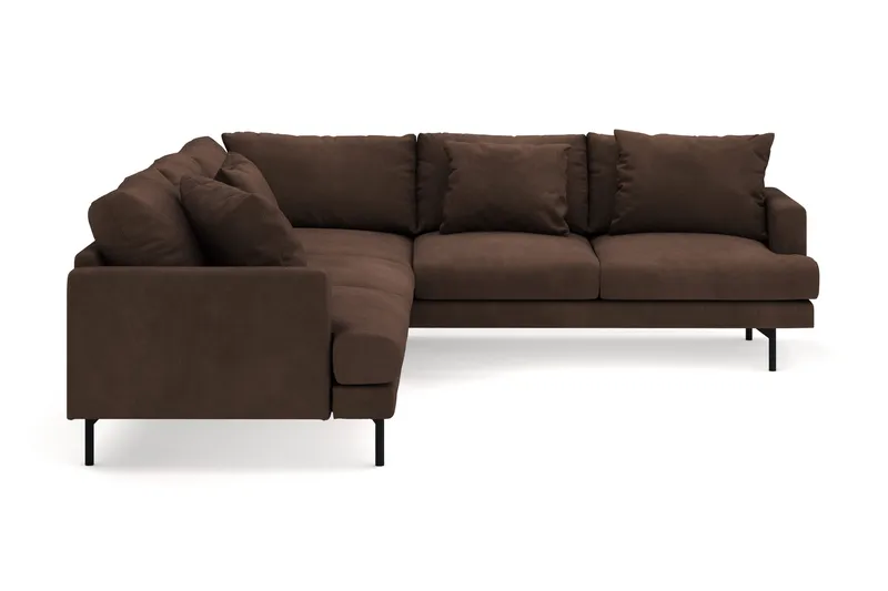 Menard 6-personers Højrevendt L-formet Hjørnesofa i Manchester - Brun - Møbler - Sofaer - Hjørnesofa