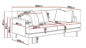 Menard dyb 4-personers sofa i manchesterfløjl - Brun - Møbler - Sofaer - 4 personers sofa
