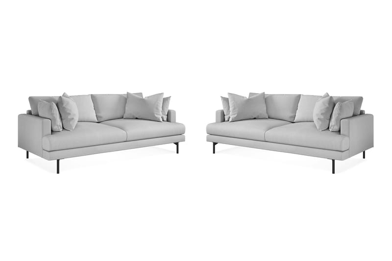 Menard Sofagruppe 3-personers + 3-personers Stofsofa - Lysegrå - Møbler - Sofaer - Sofagrupper