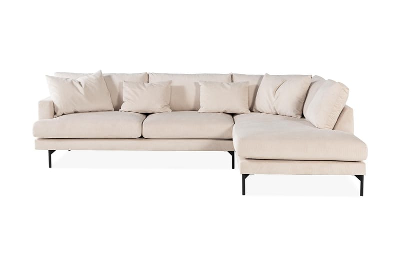 Menard Sofagruppe 4-personers Højrevendt L-formet Chaiselongsofa + Stor Lænestol i Manchester - Beige - Møbler - Sofaer - Sofagrupper
