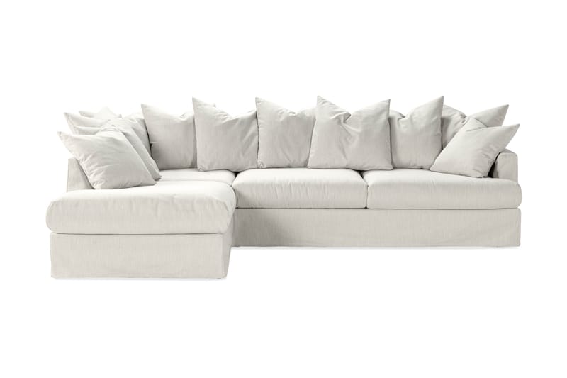 Menard Sofagruppe 4-personers Venstrevendt L-formet Chaiselongsofa + Lænestol i Stof - Lysegrå - Møbler - Sofaer - Sofa med chaiselong