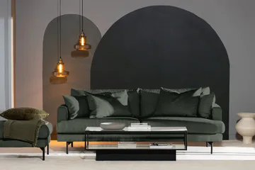 Menard Sofagruppe 4-personers + 4-personers Manchestersofa - Grøn - Møbler - Sofaer - Sofagrupper