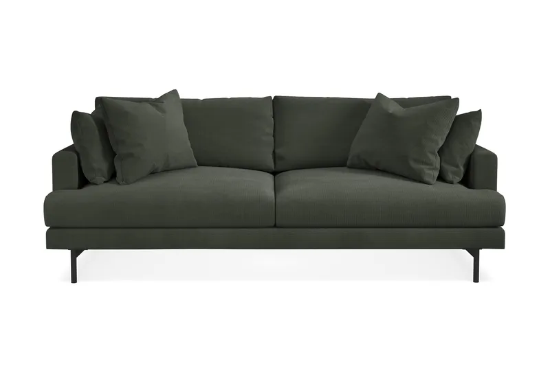 Menard Sofagruppe 4-personers + 4-personers Manchestersofa - Mørkegrøn - Møbler - Sofaer - Sofagrupper