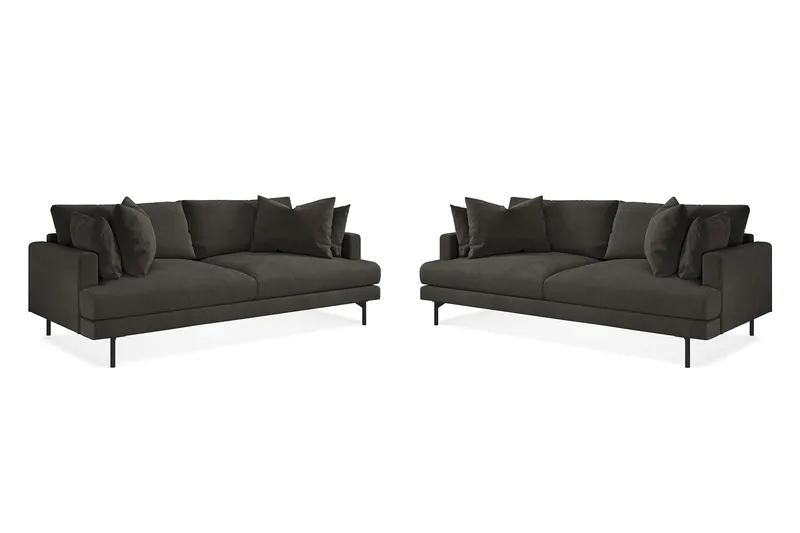 Menard Sofagruppe 4-personers + 4-personers Manchestersofa, Mørkegrå