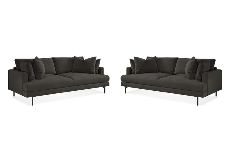 Menard Sofagruppe 4-personers + 4-personers Manchestersofa, Mørkegrå