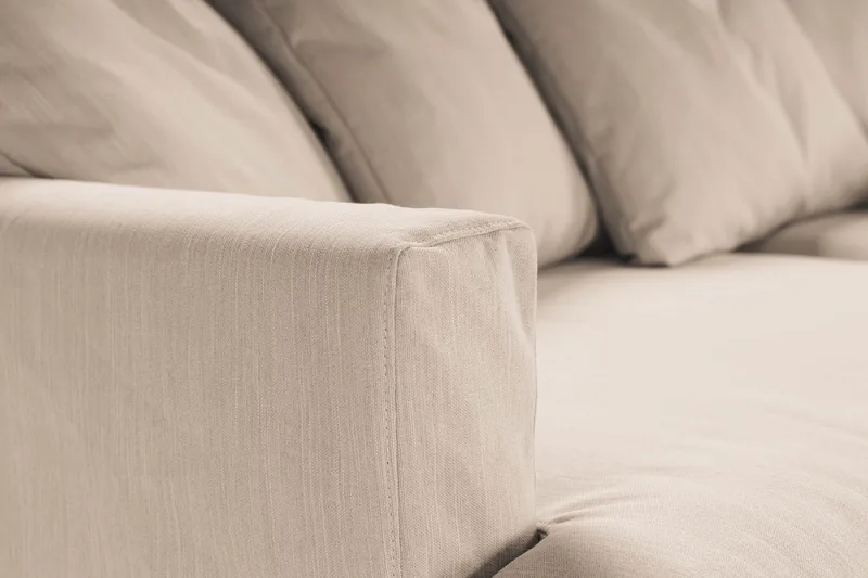 Menard Sofagruppe 4-personers Højrevendt L-formet Chaiselongsofa + Lænestol i Stof - Beige - Møbler - Sofaer - Sofagrupper