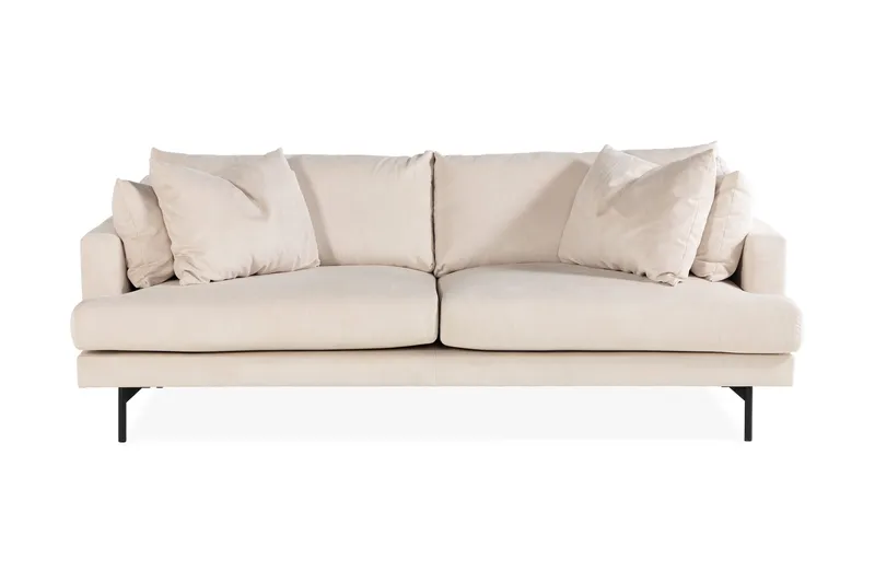 Menard Sofagruppe 4-personers + 4-personers Manchestersofa - Beige - Møbler - Sofaer - Sofagrupper