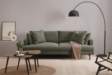 Menard Sofagruppe 4-personers + 4-personers Manchestersofa - Mørkegrøn - Møbler - Sofaer - Sofagrupper