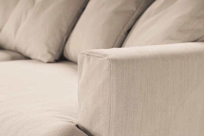 Menard Sofagruppe 4-personers Venstrevendt L-formet Chaiselongsofa + Lænestol i Stof - Beige - Møbler - Sofaer - Sofagrupper