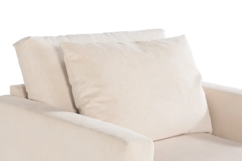 Menard Sofagruppe 4-personers Højrevendt L-formet Chaiselongsofa + Stor Lænestol i Manchester - Beige - Møbler - Sofaer - Sofagrupper