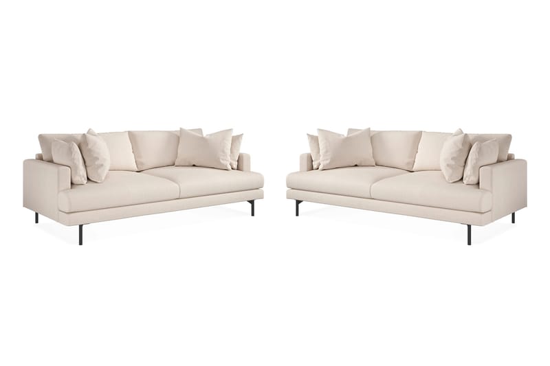 Menard Sofagruppe 4-personers + 4-personers Dyb Stofsofa 225 cm bred, Beige