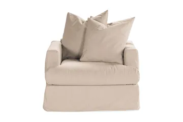 Menard Sofagruppe 4-personers Højrevendt L-formet Chaiselongsofa + Lænestol i Stof - Beige - Møbler - Sofaer - Sofagrupper