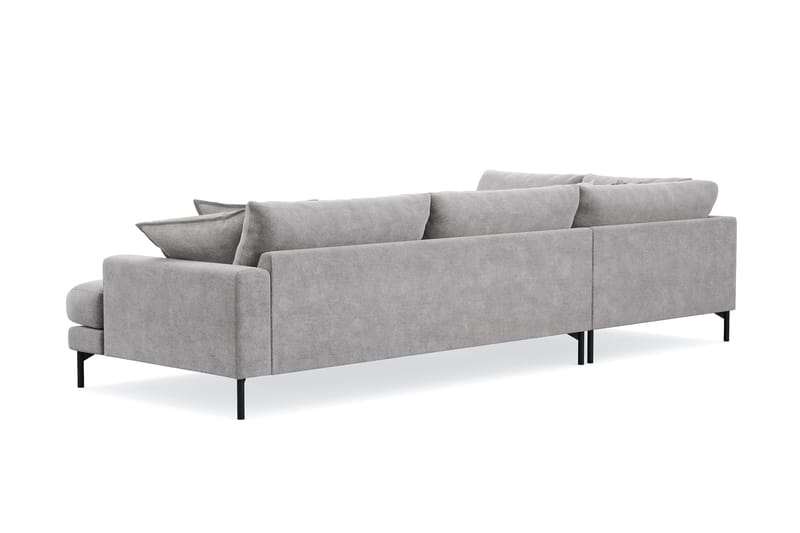 Menard Premium 5-personers venstrevendt L-formet dyb chaiselongsofa i chenille - Grå - Møbler - Sofaer - Sofa med chaiselong