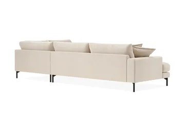 Menard Premium 5-personers højrevendt L-formet dyb chaiselongsofa i chenille - Lysbeige - Møbler - Sofaer - Sofa med chaiselong