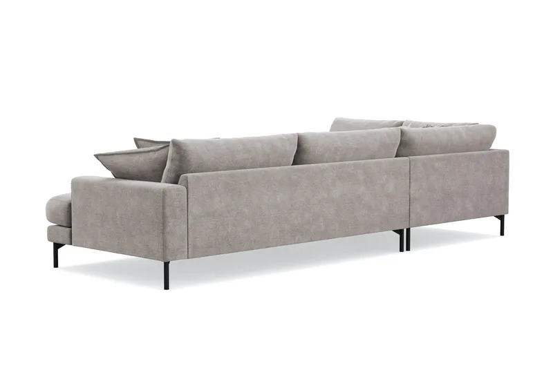 Menard Premium 5-personers venstrevendt L-formet dyb chaiselongsofa i chenille - Grå/Brun - Møbler - Sofaer - Sofa med chaiselong