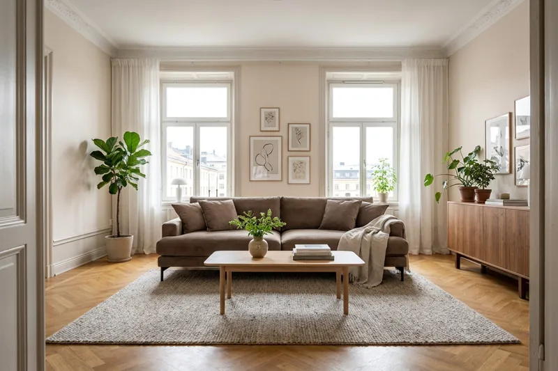 Menard Premium 4-personers dyb sofa i stof - Brun - Møbler - Sofaer - 4 personers sofa