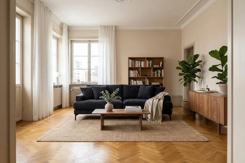 Menard Premium 4-personers dyb sofa i chenille - Sort - Møbler - Sofaer - 4 personers sofa