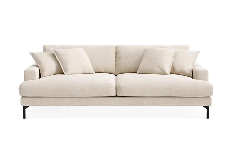Menard Premium 4-seters Dyp Sofa i Chenille, Lys Beige