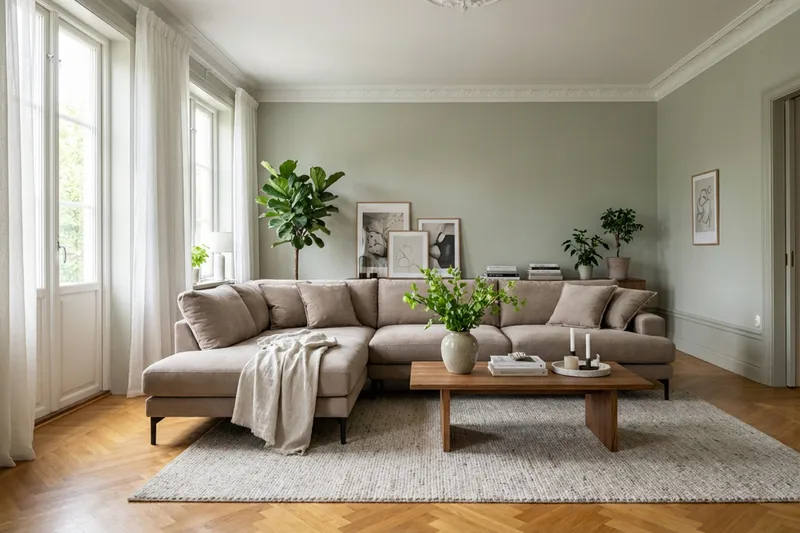 Menard Premium 5-personers venstrevendt L-formet dyb chaiselongsofa i stof - Brun - Møbler - Sofaer - Sofa med chaiselong