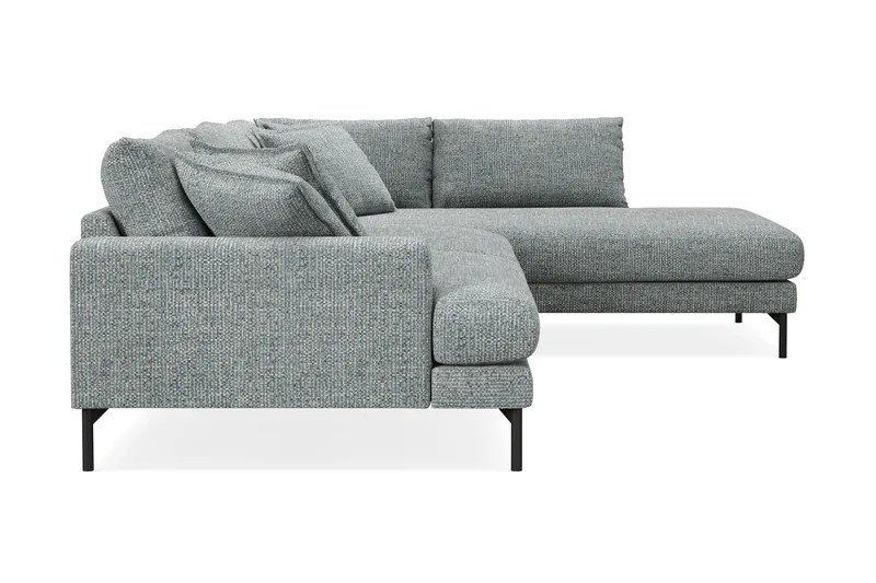 Menard Premium 5-seters Høyrevendt L-formet Dyp Sjeselongsofa i Chenille - Grå/Blå - Møbler - Sofaer - Sofa med chaiselong