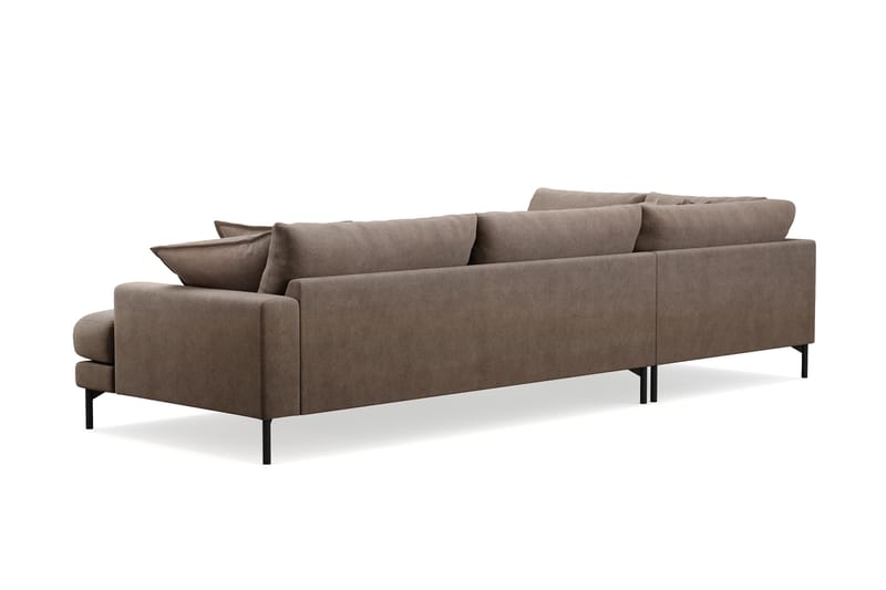 Menard Premium 5-personers venstrevendt L-formet dyb chaiselongsofa i stof - Brun - Møbler - Sofaer - Sofa med chaiselong