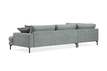 Menard Premium 5-personers venstrevendt L-formet dyb chaiselongsofa i chenille - Grå/Blå - Møbler - Sofaer - Sofa med chaiselong