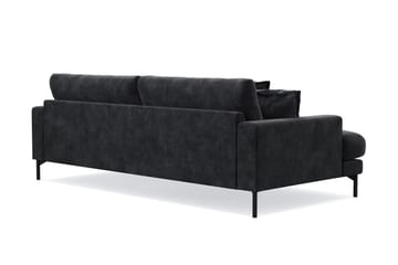 Menard Premium 4-personers dyb sofa i chenille - Trenza 01, Sort Chenille - Møbler - Sofaer - 4 personers sofa