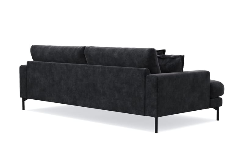 Menard Premium 4-personers dyb sofa i chenille - Sort - Møbler - Sofaer - 4 personers sofa