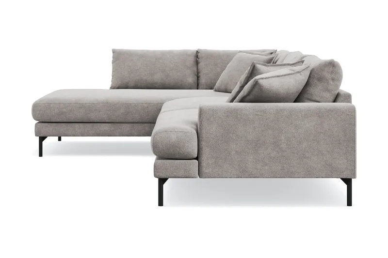Menard Premium 5-personers venstrevendt L-formet dyb chaiselongsofa i chenille - Grå/Brun - Møbler - Sofaer - Sofa med chaiselong