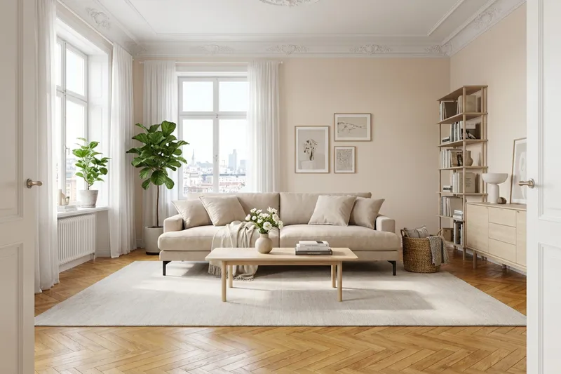Menard Premium 4-personers dyb sofa i stof - Beige - Møbler - Sofaer - 4 personers sofa