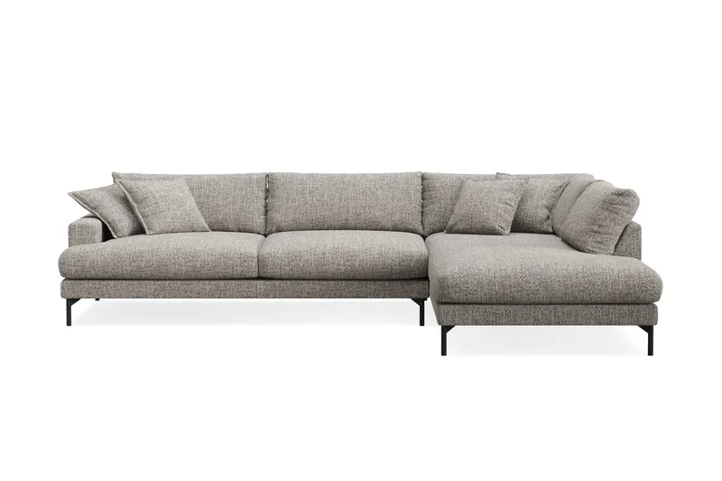 Menard Premium 5-personers højrevendt L-formet dyb chaiselongsofa i chenille - Grå - Møbler - Sofaer - Sofa med chaiselong