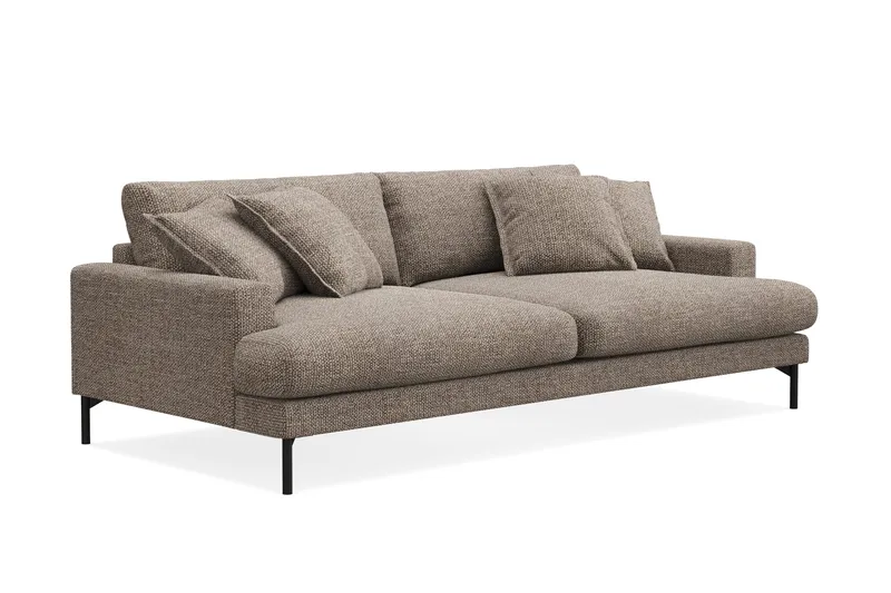 Menard Premium 4-seters Dyp Sofa i Chenille - Brun - Møbler - Sofaer - 4 personers sofa