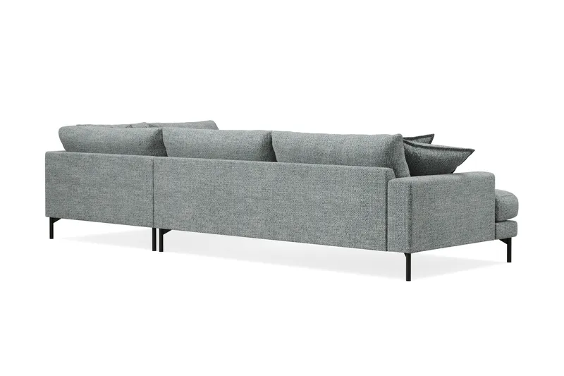 Menard Premium 5-seters Høyrevendt L-formet Dyp Sjeselongsofa i Chenille - Grå/Blå - Møbler - Sofaer - Sofa med chaiselong