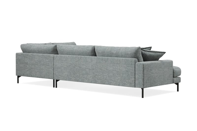 Menard Premium 5-personers højrevendt L-formet dyb chaiselongsofa i chenille - Grå/Blå - Møbler - Sofaer - Sofa med chaiselong