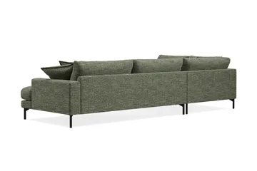 Menard Premium 5-personers venstrevendt L-formet dyb chaiselongsofa i chenille - Grøn - Møbler - Sofaer - Sofa med chaiselong