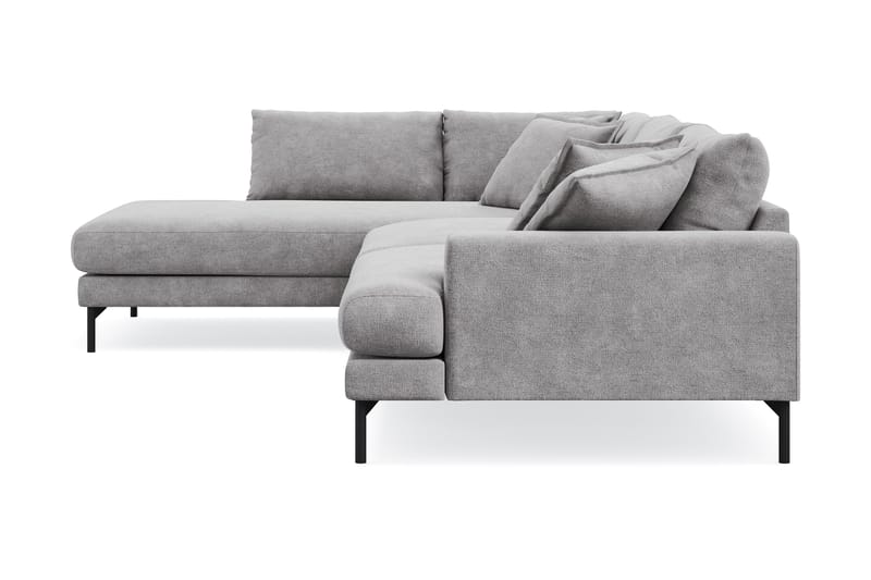 Menard Premium 5-personers venstrevendt L-formet dyb chaiselongsofa i chenille - Grå - Møbler - Sofaer - Sofa med chaiselong