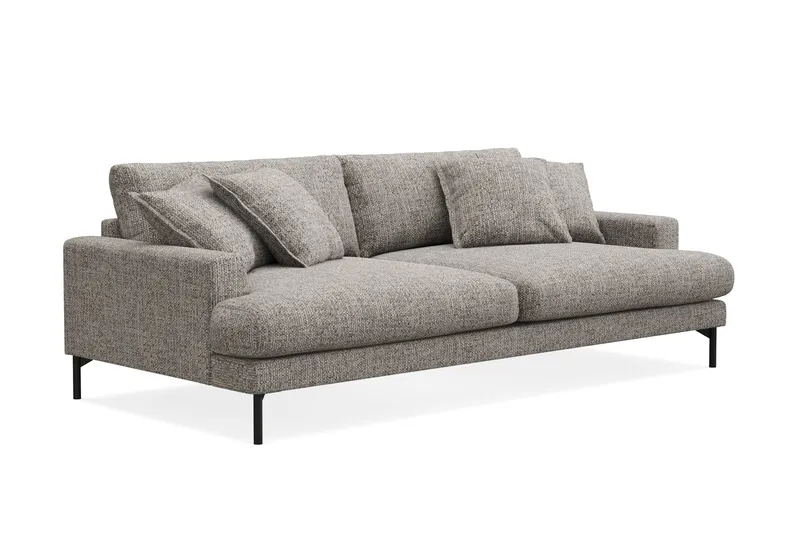Menard Premium 4-personers dyb sofa i chenille - Grå - Møbler - Sofaer - 4 personers sofa