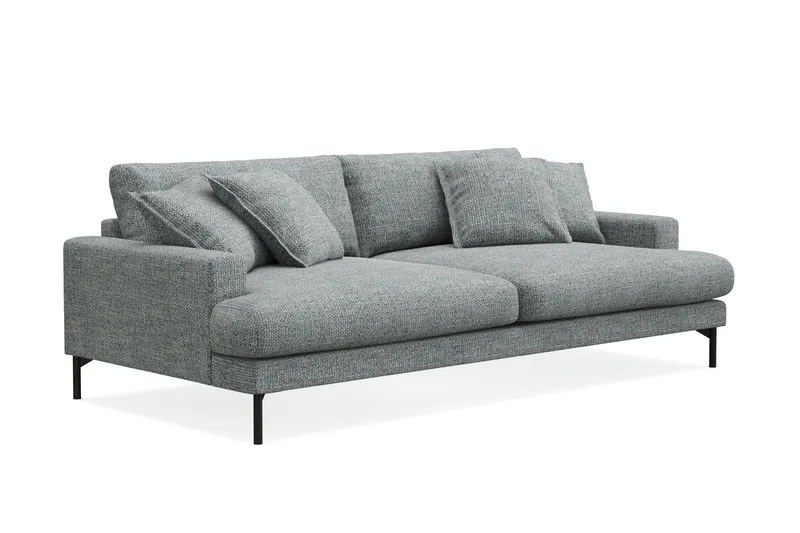 Menard Premium 4-seters Dyp Sofa i Chenille - Grå/Blå - Møbler - Sofaer - 4 personers sofa