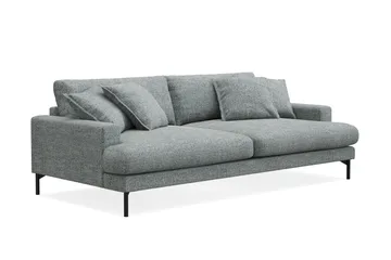Menard Premium 4-personers dyb sofa i chenille - Grå/Blå - Møbler - Sofaer - 4 personers sofa