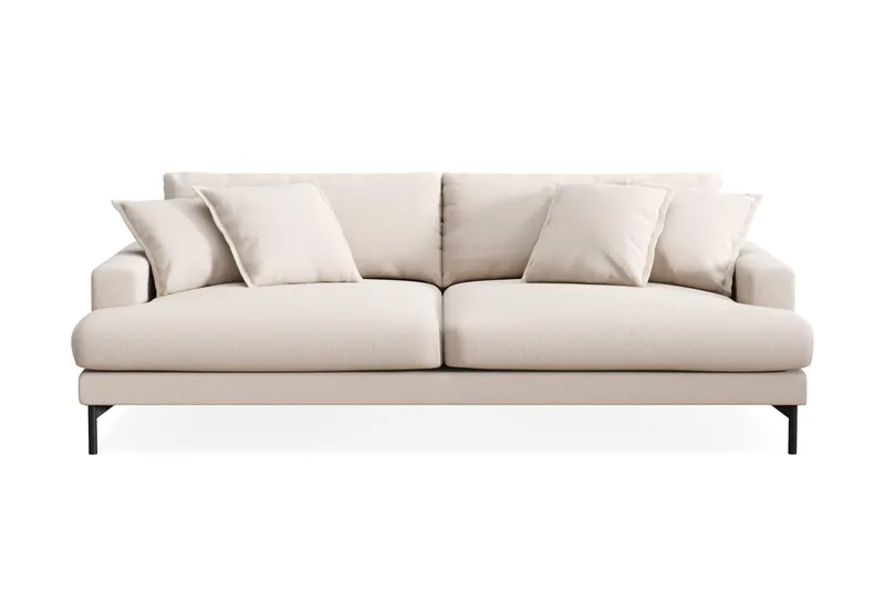 Menard Premium 4-seters Dyp Sofa i Bouclé, Lys Beige