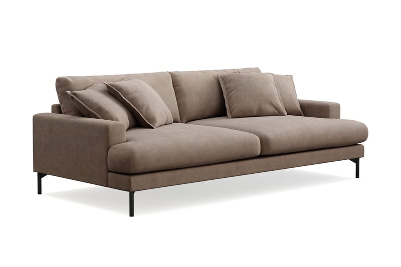 Menard Premium 4-personers dyb sofa i stof - Brun - Møbler - Sofaer - 4 personers sofa