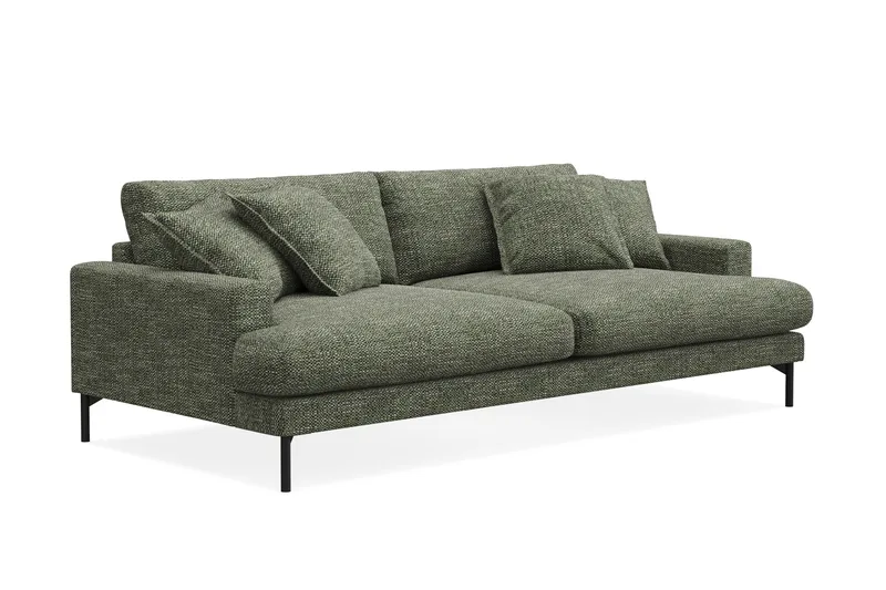 Menard Premium 4-personers dyb sofa i chenille - Grøn - Møbler - Sofaer - 4 personers sofa