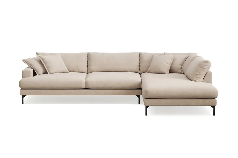 Menard Premium 5-personers højrevendt L-formet dyb chaiselongsofa i stof - Beige - Møbler - Sofaer - Sofa med chaiselong